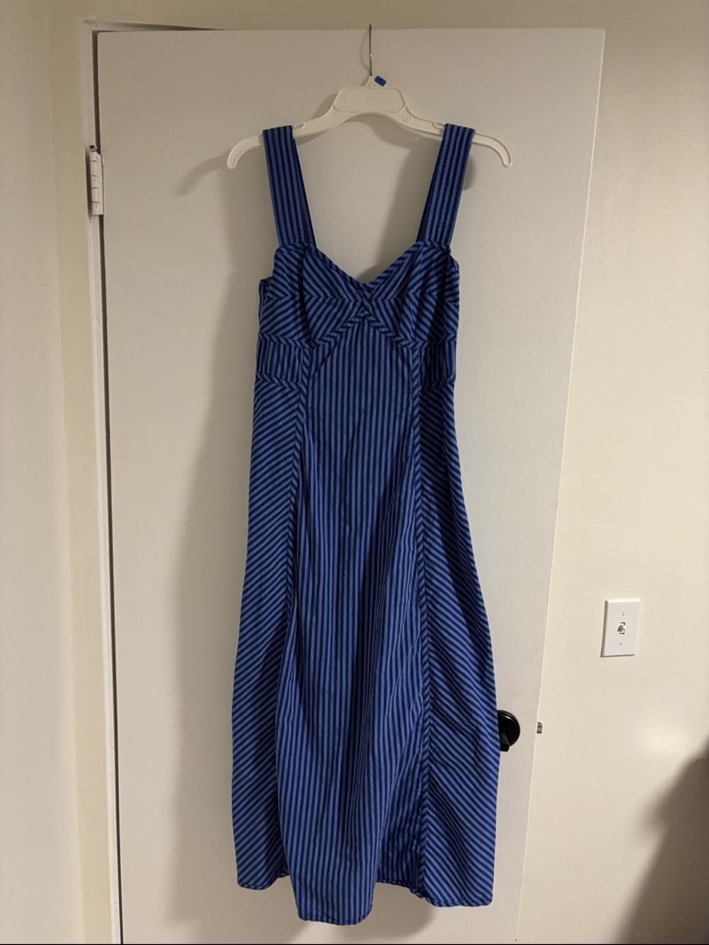 Madewell Blue Striped Midi Dress
